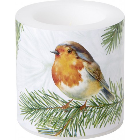 Малка свещ 7.5х7.5см Charming Robin